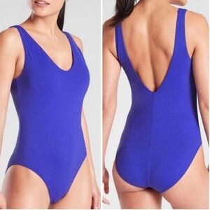 Athleta Seychelles One Piece Swimsuit Yacht Blue Size Small